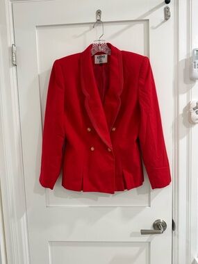 Kasper red double breasted blazer  (no size tag, fits like M)